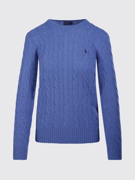 26FW 폴로 랄프로렌 폴로 자수 케이블 니트 스웨터 211971865 503 Blue - POLO RALPH LAUREN
