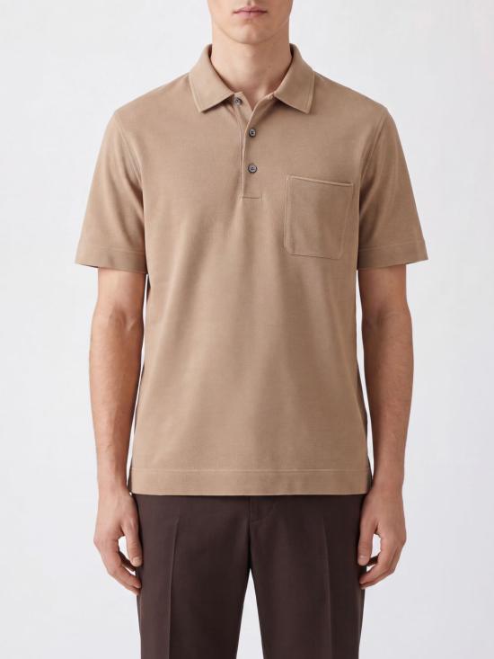 26SS 에르메네질도제냐 폴로 티셔츠 UH392A3H752 N03 Sand