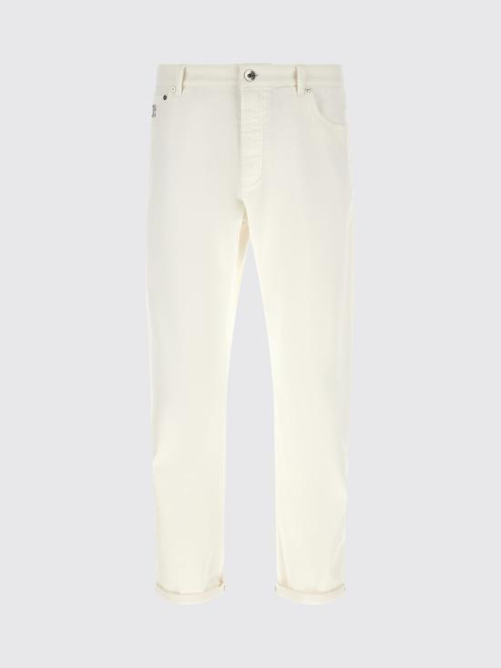 26SS 브루넬로 쿠치넬리 스트레이트 팬츠 Y277PX1290 C7210 White - BRUNELLO CUCINELLI