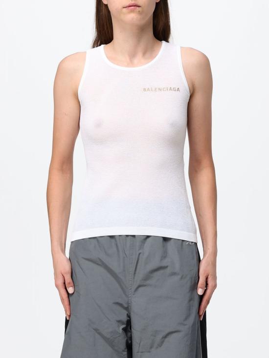 26FW 발렌시아가 코튼 탱크 탑 A000JDT3465 9000 White