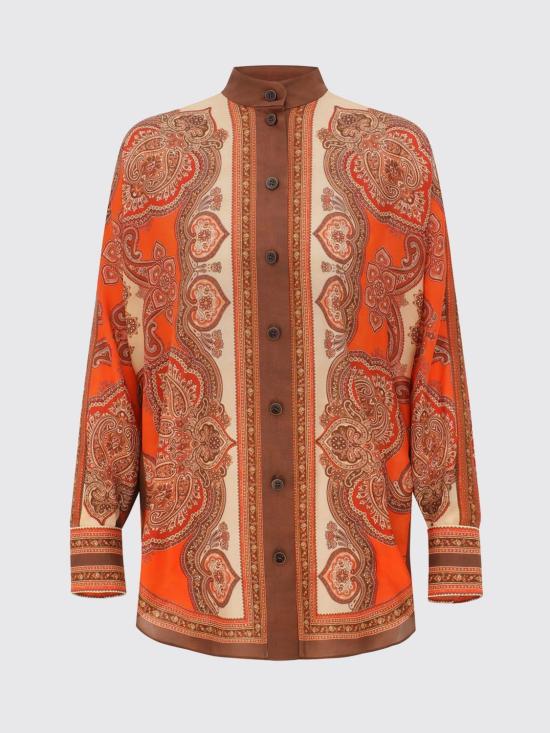 26FW 짐머만 블라우스 1499TSS263 TANGERINE PAISLEY Red - ZIMMERMANN