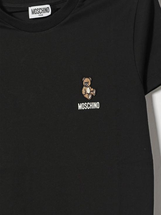 26FW [키즈] 모스키노 티셔츠 HUM05YLAA59 60100 Black - MOSCHINO
