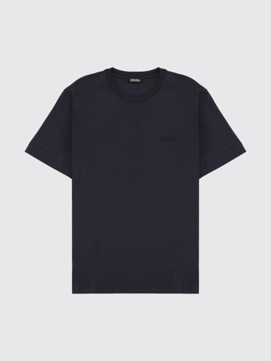 26SS 에르메네질도제냐 반팔 티셔츠 UH360A3H765 B09 Blue - ERMENEGILDO ZEGNA