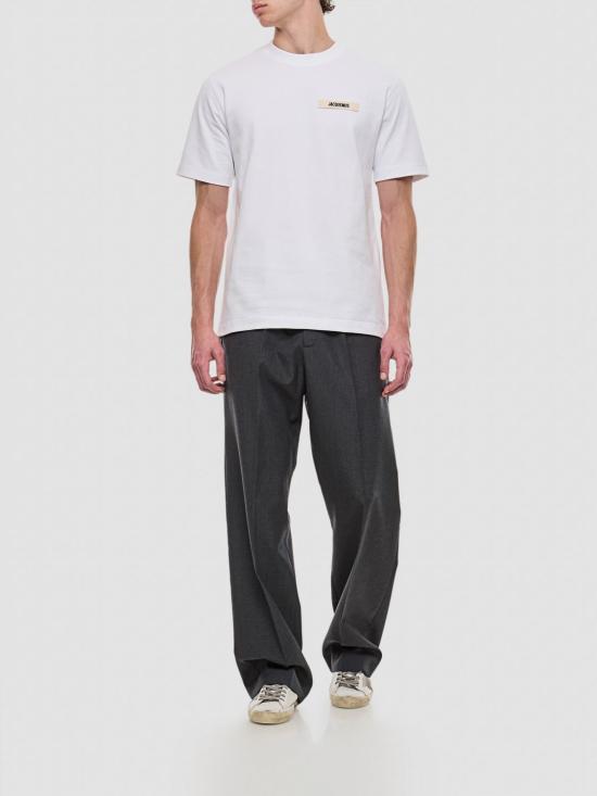 26FW 자크뮈스 그로그랭 로고 티셔츠 TSM00133AJ00226 100 White - JACQUEMUS