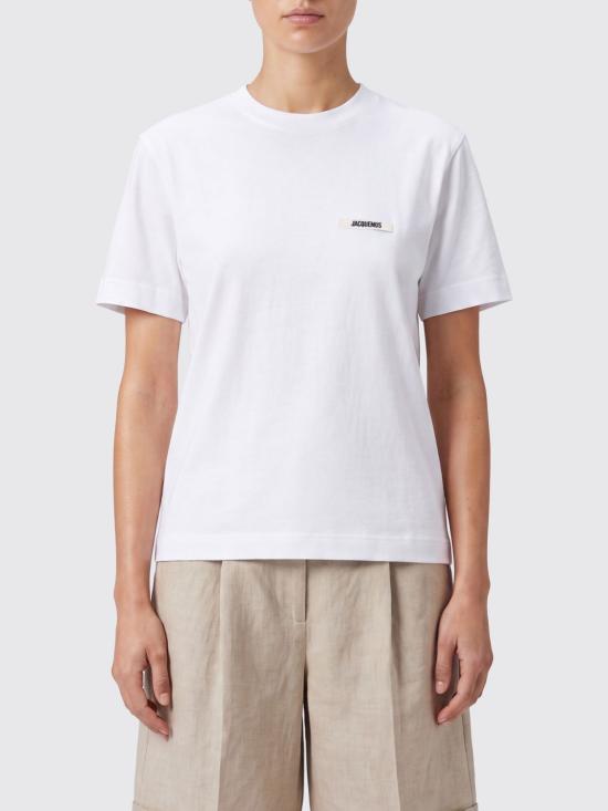 26FW 자크뮈스 그로그랭 로고 솟슬리브 티셔츠 TSW00550AJ00029 100 White