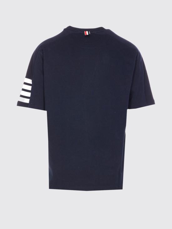 26FW 톰브라운 코튼 4바 숏 슬리브 티 MJS246A07323 415 Blue - THOM BROWNE