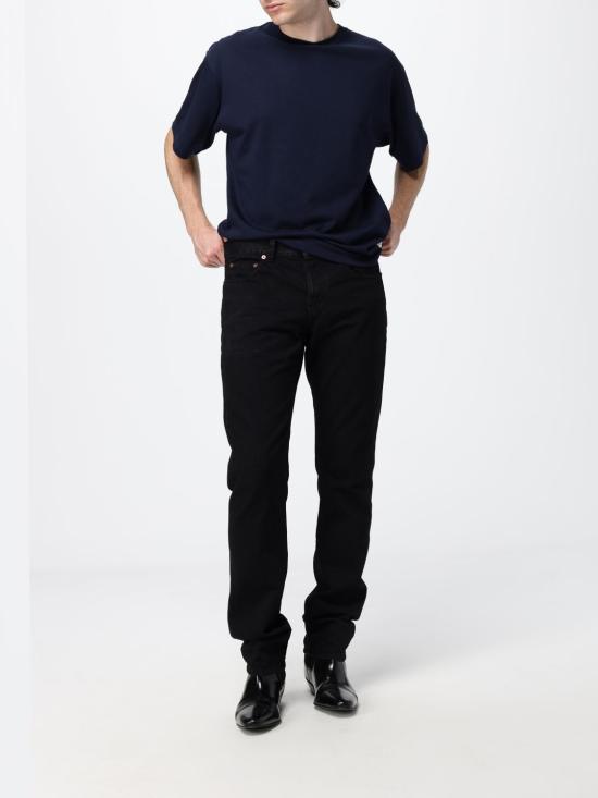 26FW 생로랑 반팔 티셔츠 798933Y37RY 4019 Navy - SAINT LAURENT