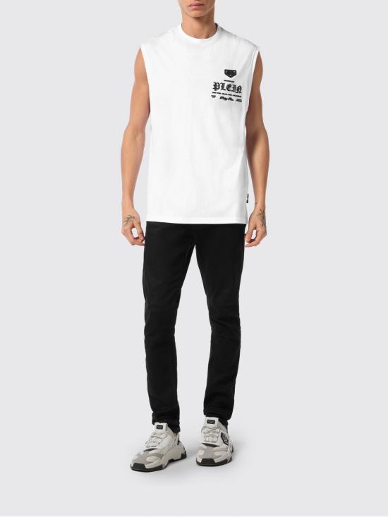26SS 필립 플레인 민소매 티셔츠 UAECMTK8777PJY002N 01 White - PHILIPP PLEIN