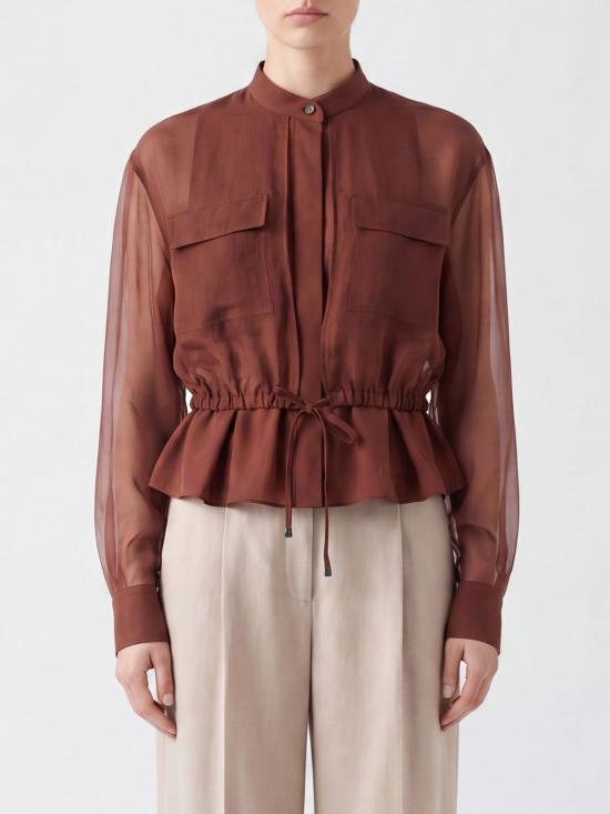26SS 브루넬로 쿠치넬리 블라우스 M0091NC416 C9093 Brown