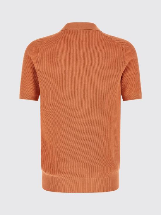 26SS 브루넬로 쿠치넬리 잉글리시 립 코튼 니트 폴로셔츠 M29400015 CBI26 Orange - BRUNELLO CUCINELLI