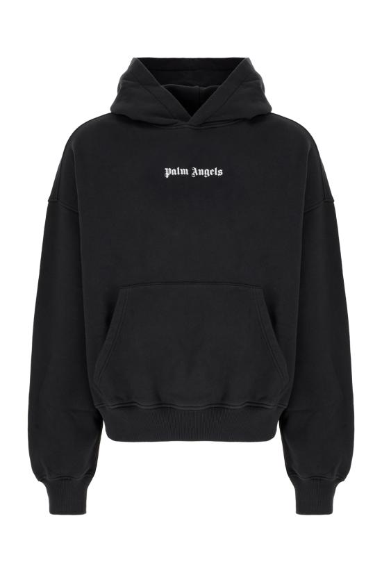 26FW 팜앤젤스 후드 티셔츠 PAMBB002FL001 1003 BLACK OFF WHITE