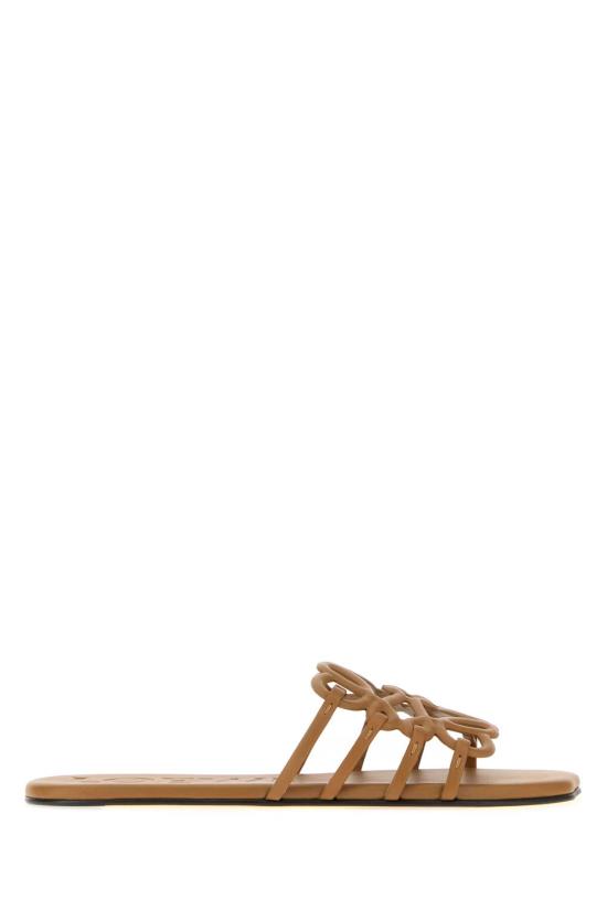 26SS 로에베 페탈 애너그램 소프트 카프스킨 슬라이드 LPEA465X06 CAMEL