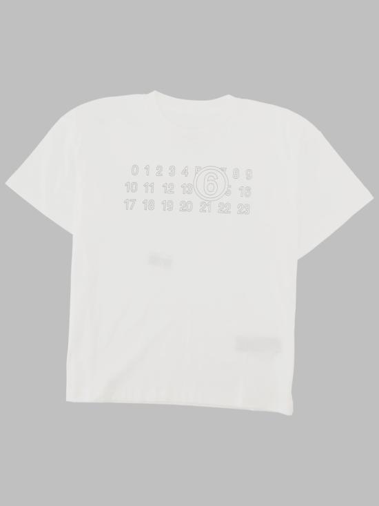 26FW [키즈] MM6 메종마르지엘라 티셔츠 M61117K MM02YM6102 WHITE
