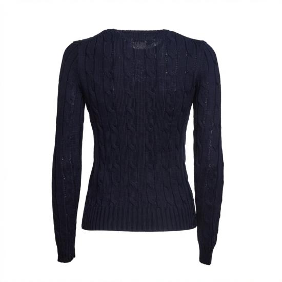 26SS 폴로 랄프로렌 포니 로고 피마코튼 케이블 니트 스웨터 211971869008 Blue - POLO RALPH LAUREN