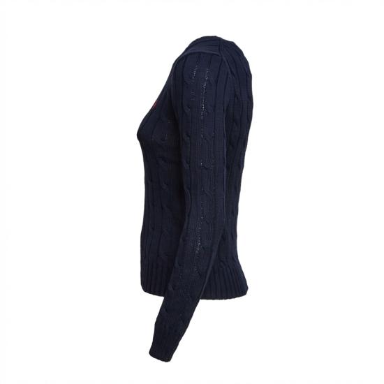 26SS 폴로 랄프로렌 포니 로고 피마코튼 케이블 니트 스웨터 211971869008 Blue - POLO RALPH LAUREN
