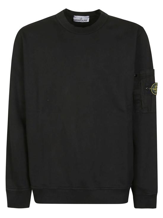 26SS 스톤 아일랜드 코튼 플리스 크루넥 스웨트셔츠 L1 S15 61000 19 S0410 Black