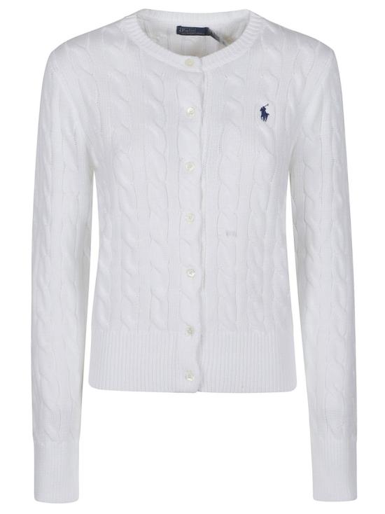 26SS 폴로 랄프로렌 폴로 자수 케이블 니트 가디건 211971868007 White