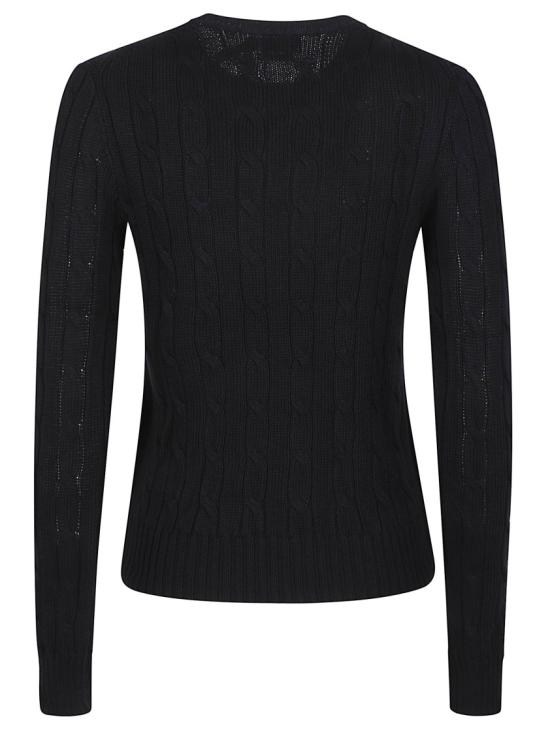 26SS 폴로 랄프로렌 포니 로고 피마코튼 케이블 니트 스웨터 211971869006 Black - POLO RALPH LAUREN