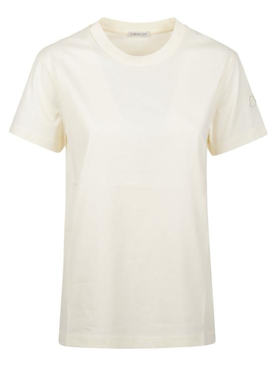 26SS 몽클레어 자수 로고 코튼 티셔츠 L1 093 8C000 29 89AUO White