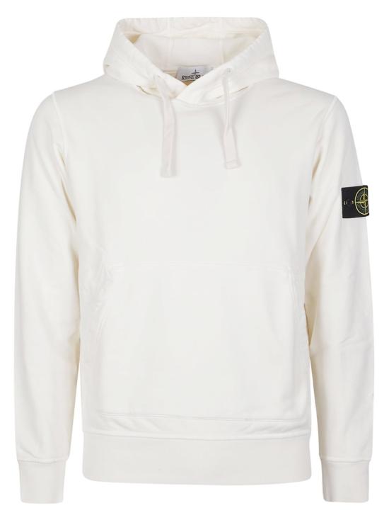 26SS 스톤 아일랜드 오가닉 코튼 플리스 레귤러핏 후드 스웨트셔츠 L1 S15 61000 62 S0051 White