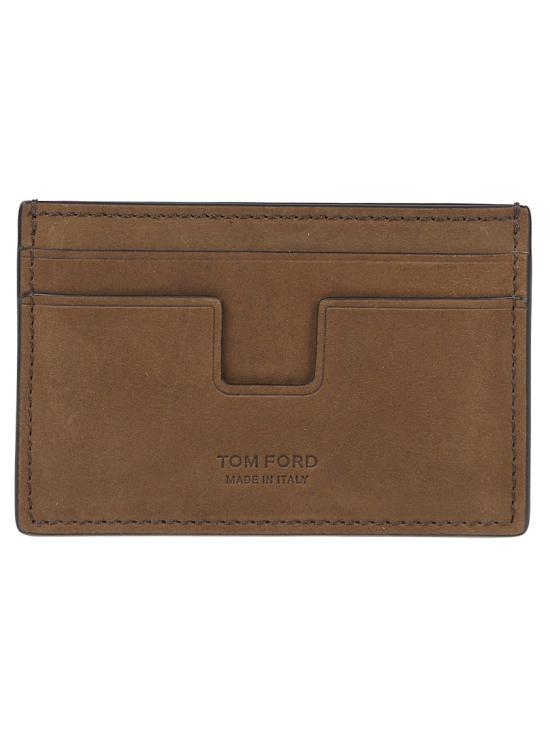 26SS 톰포드 누벅 T 라인 클래식 카드 홀더 Y0232 LCL504S Brown