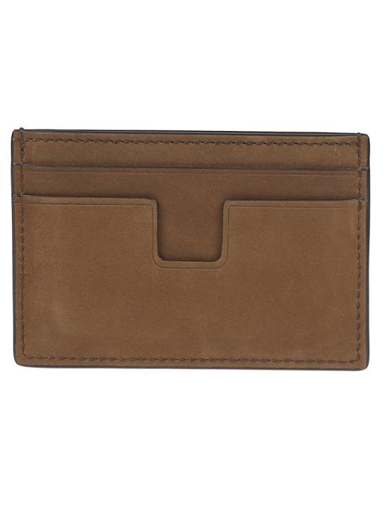 26SS 톰포드 누벅 T 라인 클래식 카드 홀더 Y0232 LCL504S Brown - TOMFORD