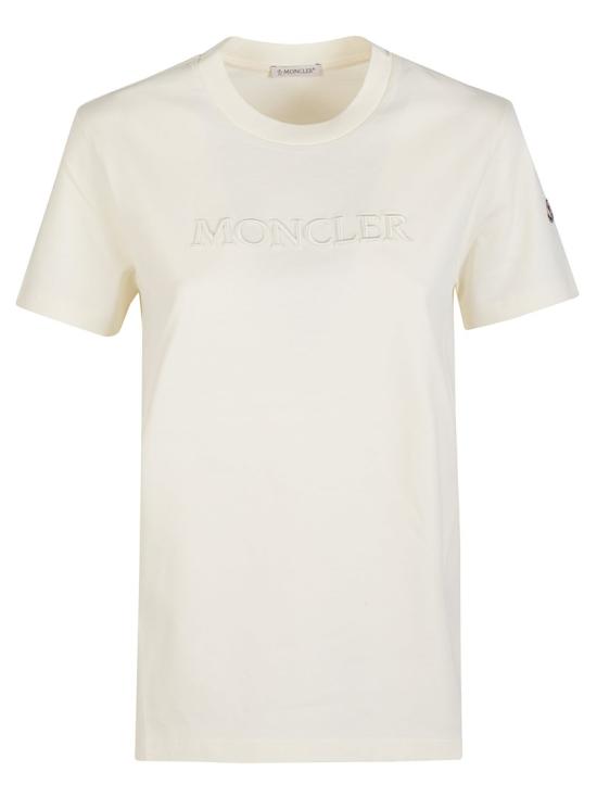 26SS 몽클레어 자수 토널 로고 코튼 티셔츠 L1 093 8C000 21 89AUO Neutrals