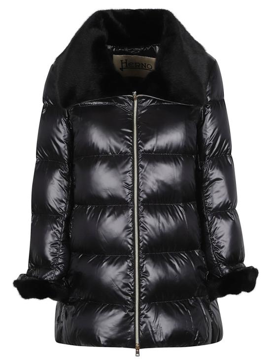 26FW 에르노 나일론 울트라라이트 레이디 얼터너티브 퍼 A-쉐입 자켓 PI002140D 12017Z Black