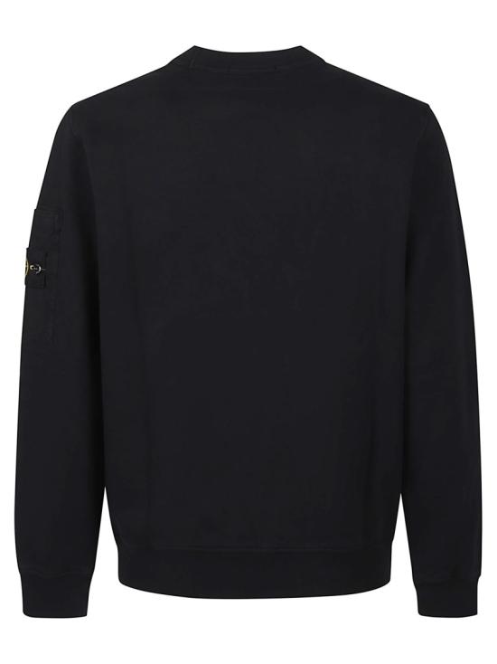 26SS 스톤 아일랜드 코튼 플리스 크루넥 스웨트셔츠 L1 S15 61000 19 S0410 Black - STONE ISLAND