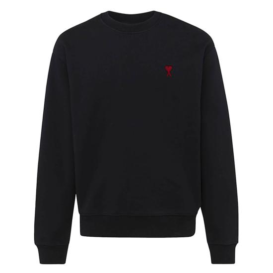26FW 아미 스몰 하트 로고 스웨트셔츠 BFUSW035730001 Black