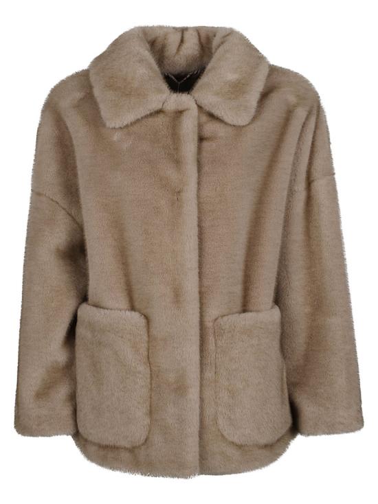 26FW 에르노 페이크 퍼 패치 포켓 코트 GC000600D 12739 Brown