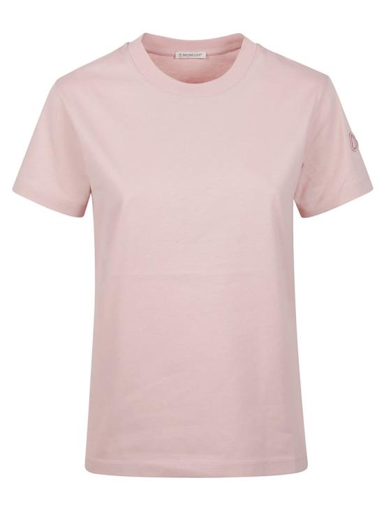 26SS 몽클레어 자수 로고 코튼 티셔츠 L1 093 8C000 29 89AUO Pink