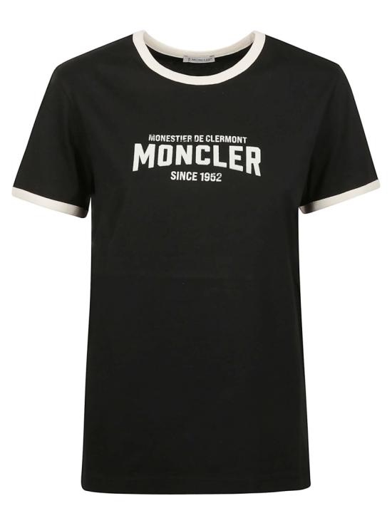 26SS 몽클레어 플록 로고 저지 티셔츠 L1 093 8C000 31 89AUO Black