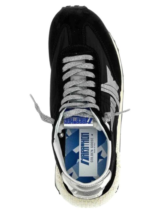 26FW 골든구스 립스탑 나일론 어퍼 & 실버 스타 마라톤 스니커즈 GMF00684F00567590179 Black - GOLDEN GOOSE