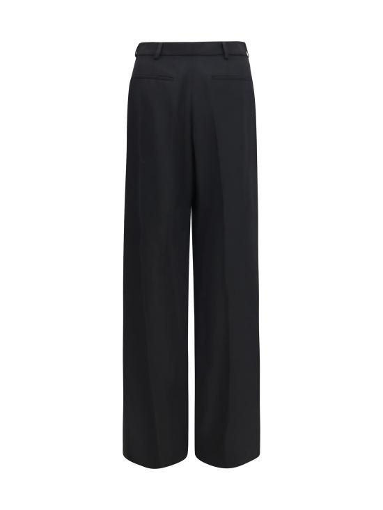 26FW 생로랑 플루이드 그레인 드 푸드르 포멀 슬랙스 A000O7Y7E63 1000 BLACK - SAINT LAURENT