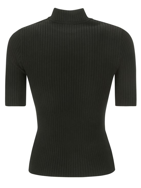 26FW 쿠레쥬 리에디션 니트 탑 숏슬리브 PERMPU026FI0001 9999 BLACK - COURREGES