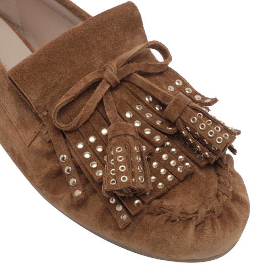 26FW 스튜어트 와이츠먼 로퍼 SO285 BARRY MOCCASIN SPDDOE BROWN - STUART WEITZMAN