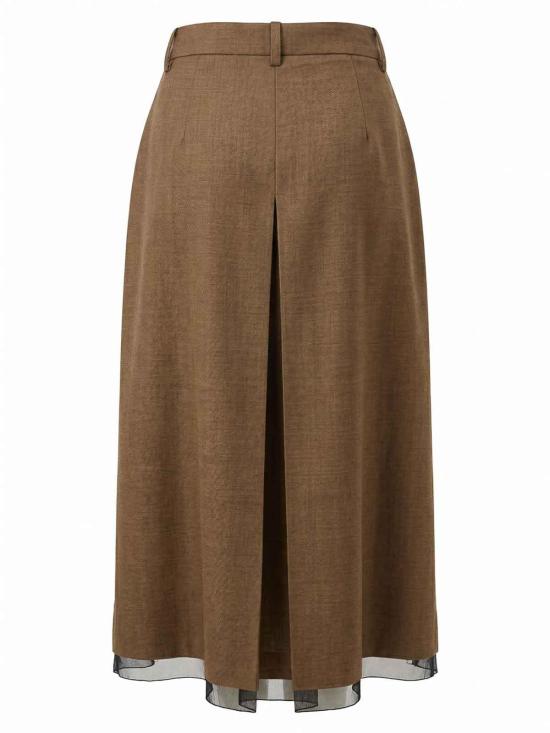 26FW 프라다 미디 스커트 P10A91PSWSOOOF0005 Light Brown - PRADA