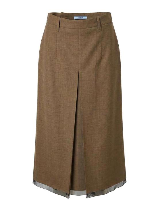 26FW 프라다 미디 스커트 P10A91PSWSOOOF0005 Light Brown
