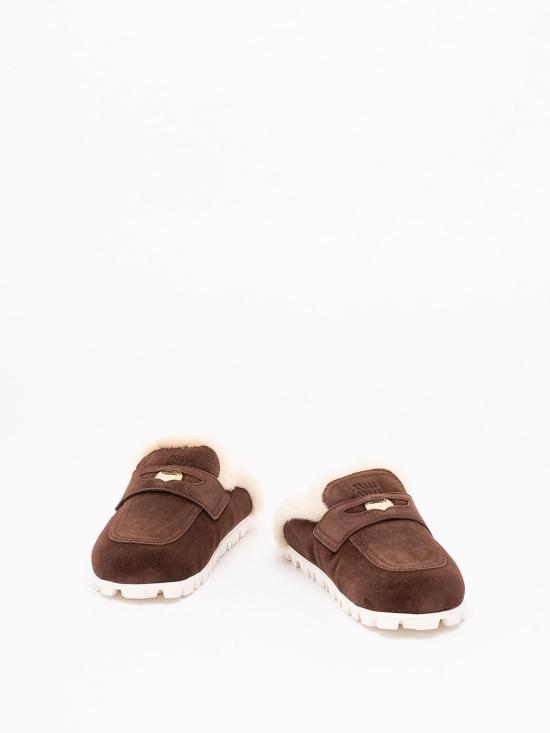 26FW 미우미우 뮬/슬리퍼 5D058EZ0GFD010F0003 DARK BROWN - MIU MIU