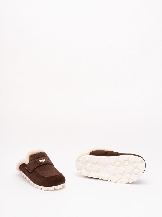 26FW 미우미우 뮬/슬리퍼 5D058EZ0GFD010F0003 DARK BROWN - MIU MIU