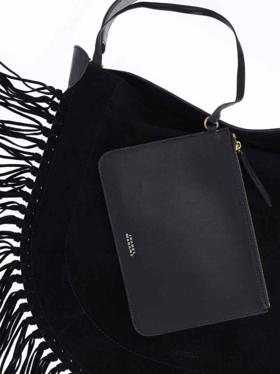 26FW 이자벨마랑 오스칸 프린지 디테일 스웨이드 호보백 PP0200FCC3C14M01BK BLACK - ISABEL MARANT