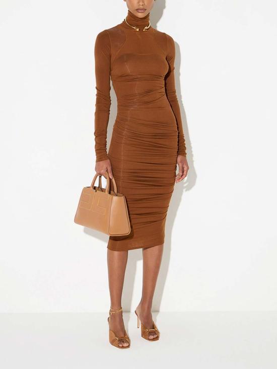 26FW 엘리자베타프랜치 미디 스커트 AB02B66E2FK3 BROWN - ELISABETTA FRANCHI