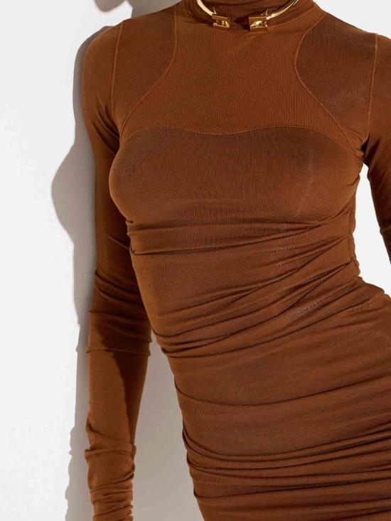 26FW 엘리자베타프랜치 미디 스커트 AB02B66E2FK3 BROWN - ELISABETTA FRANCHI