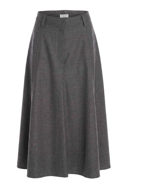 26FW 브루넬로 쿠치넬리 미디 스커트 MB199G4076C3260 Dark Grey