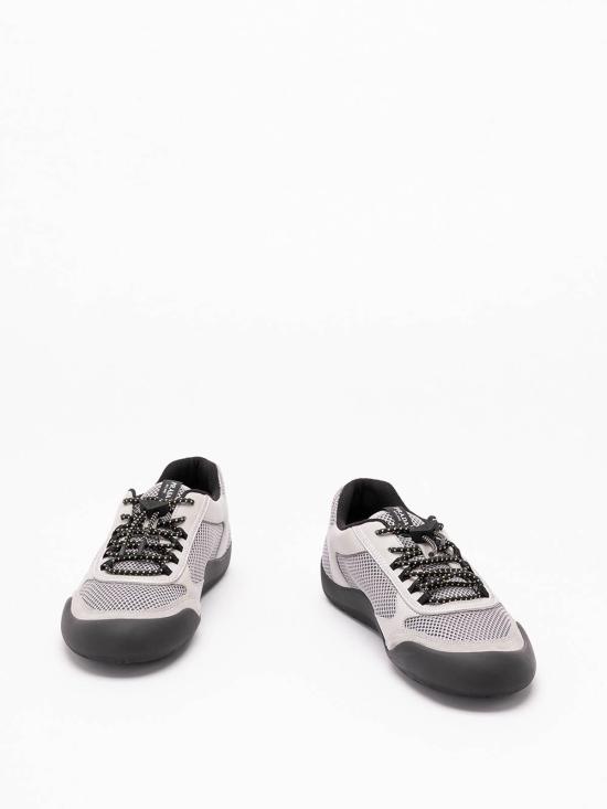 26FW 프라다 스피드락 레더 앤 메쉬 패브릭 스니커즈 2EE4683ZM0FG000F0031 GREY - PRADA