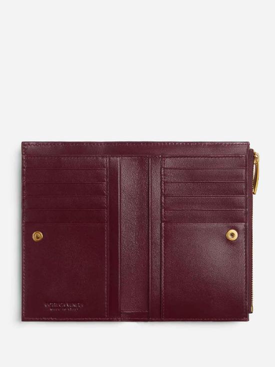 26FW 보테가베네타 인트레치아토 미디움 바이폴드 월렛 749940VCPP22247 BURGUNDY - BOTTEGA VENETA