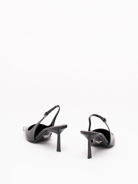26FW 프라다 브러시드 가죽 슬링백 펌프스 1I673O055F075F0002 BLACK - PRADA