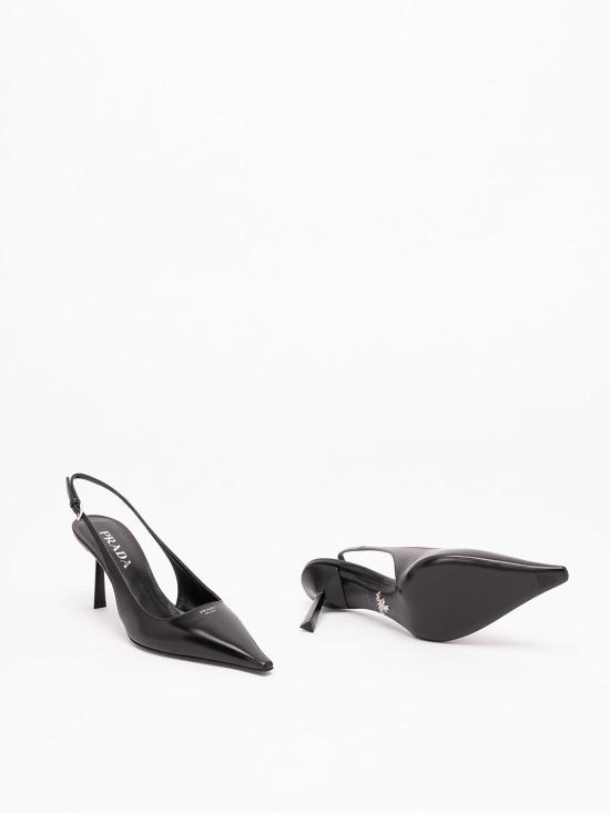 26FW 프라다 브러시드 가죽 슬링백 펌프스 1I673O055F075F0002 BLACK - PRADA