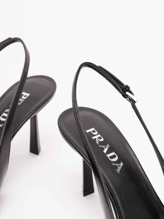 26FW 프라다 브러시드 가죽 슬링백 펌프스 1I673O055F075F0002 BLACK - PRADA